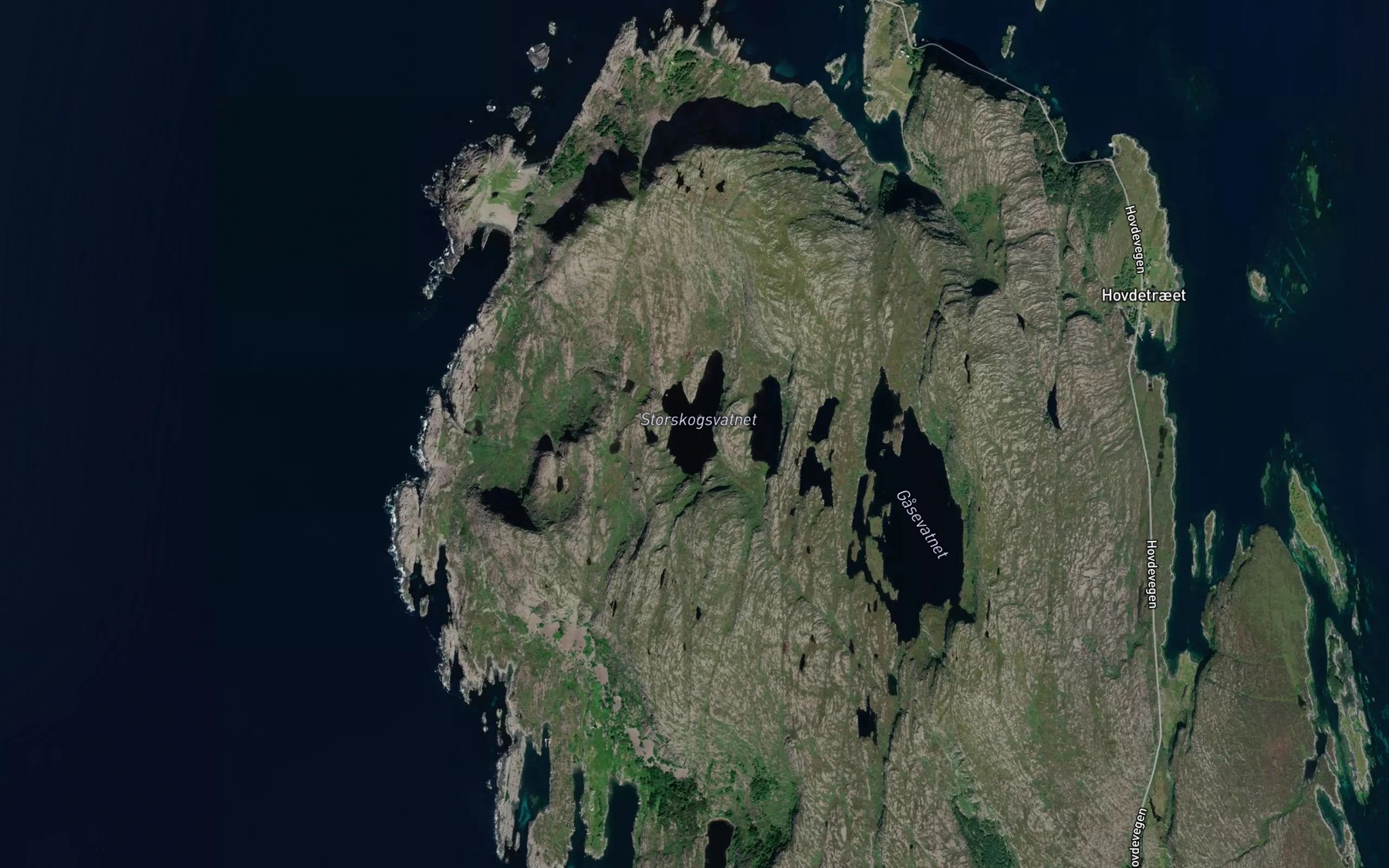 Satellite map of the Svartomnsvatna