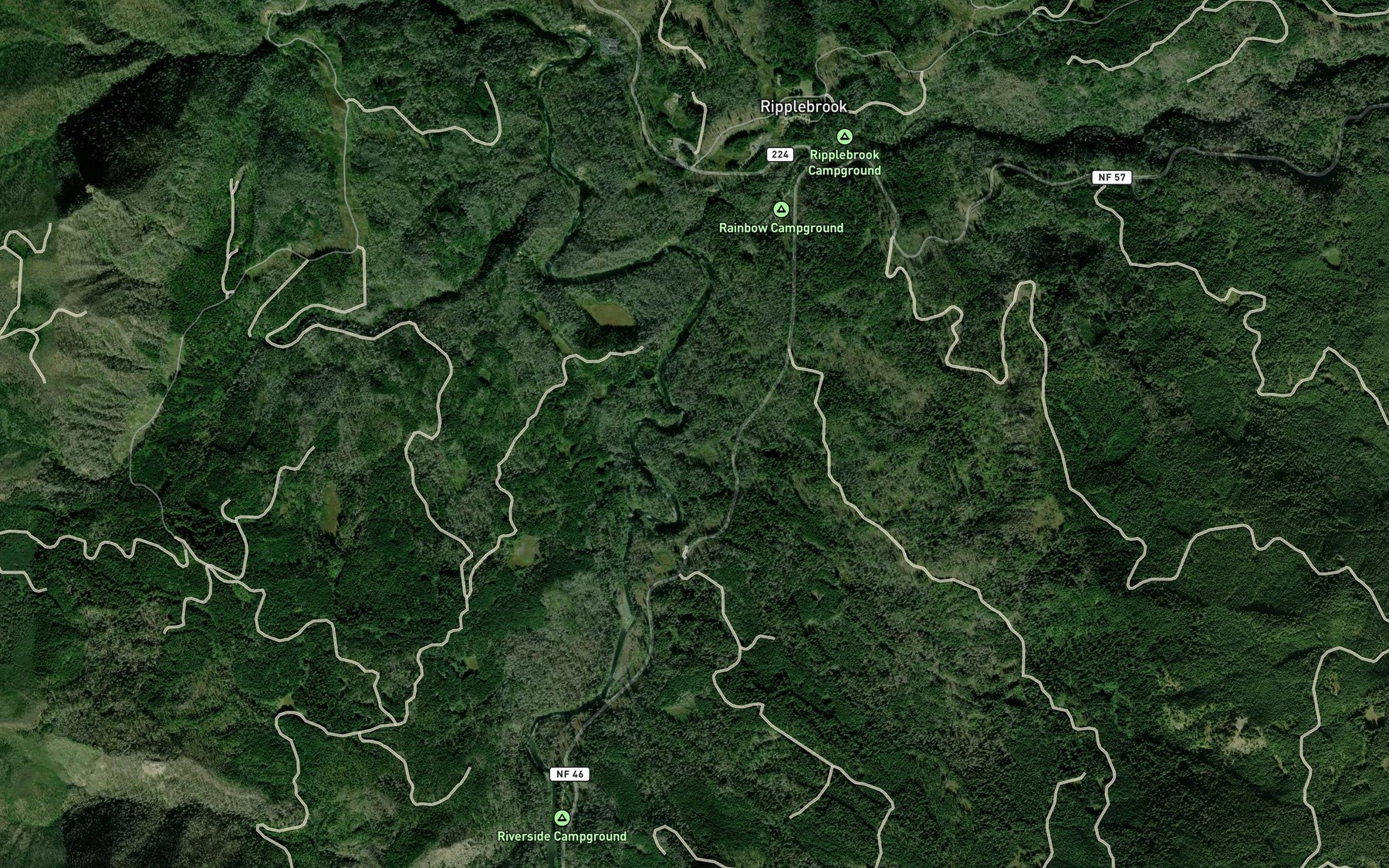 Satellite map of the Tag Creek