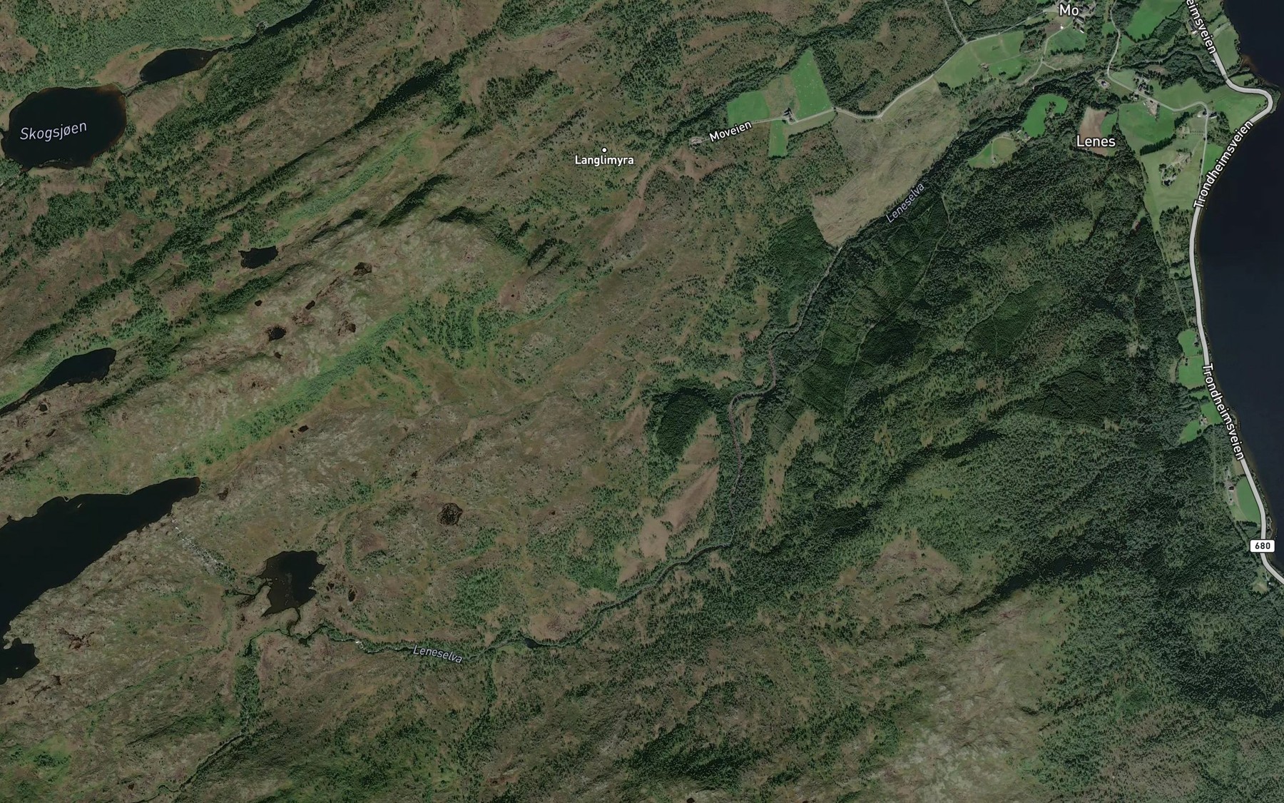 Satellite map of the Hovleksbekken