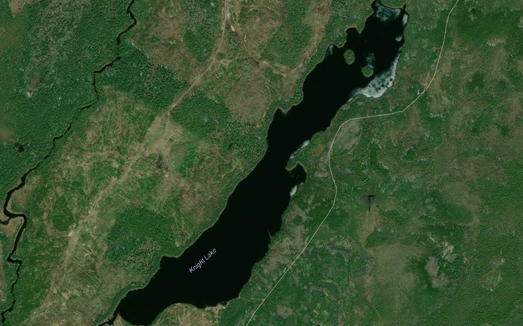 Satellite map of the Knight Lake
