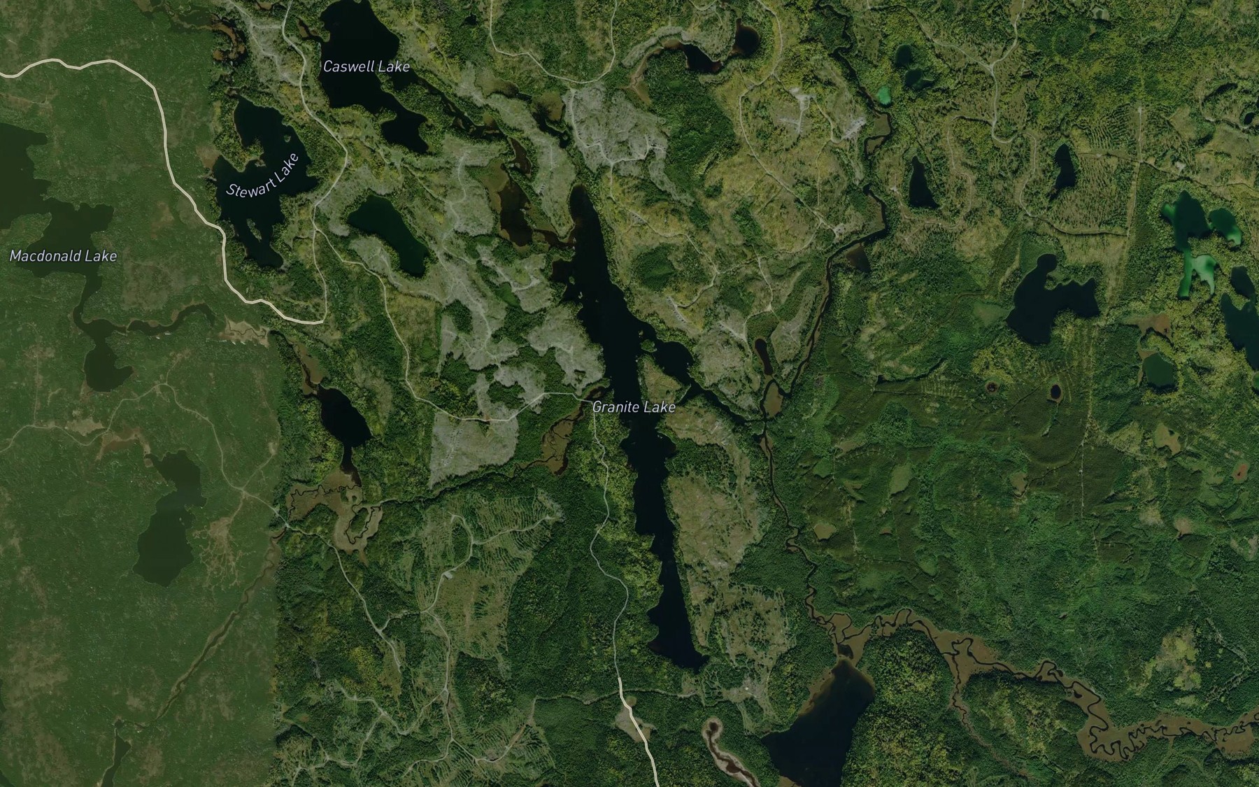 Satellite map of the Granite Lake