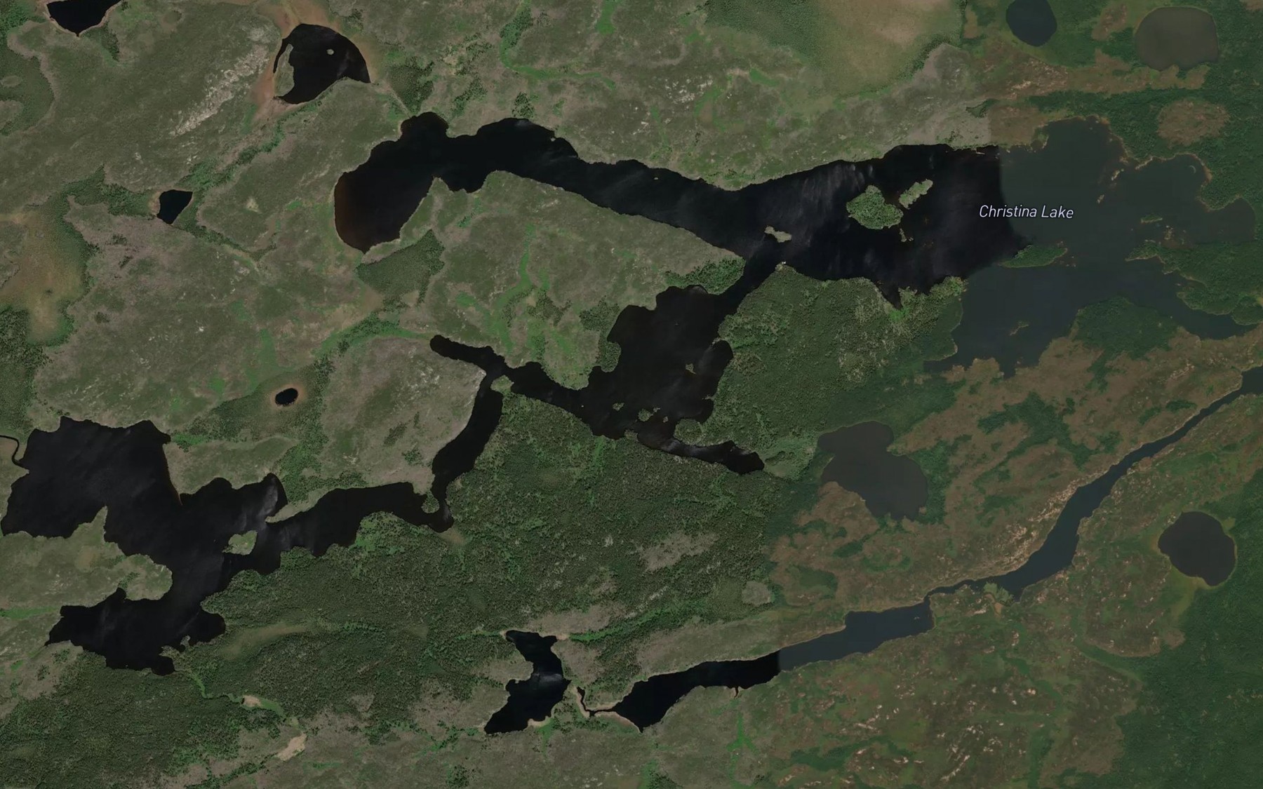 Satellite map of the Christina Lake