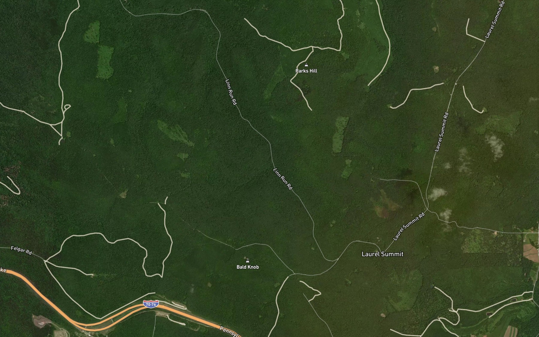 Satellite map of the Fish Run