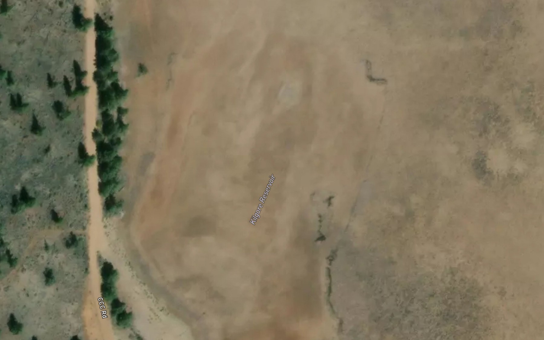 Satellite map of the Kilgore Reservoir
