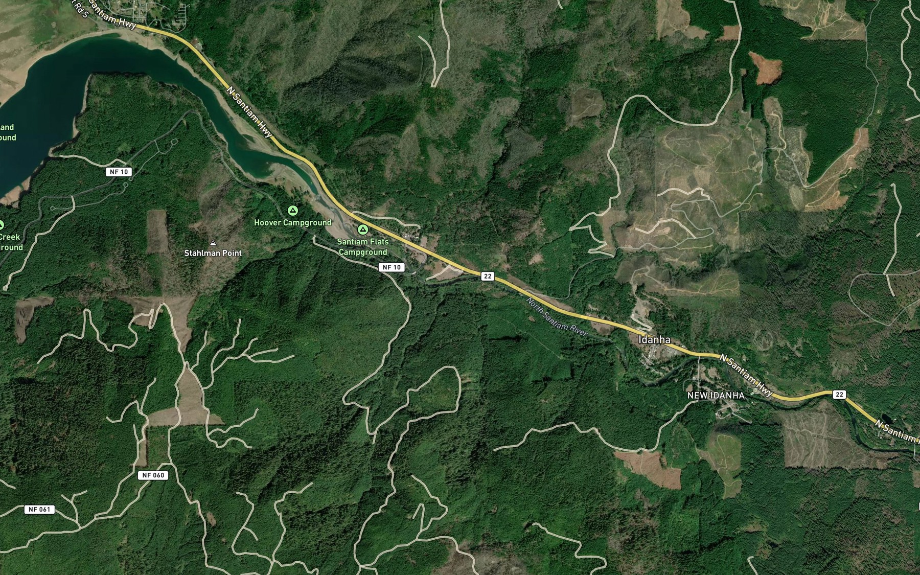 Satellite map of the Log Creek