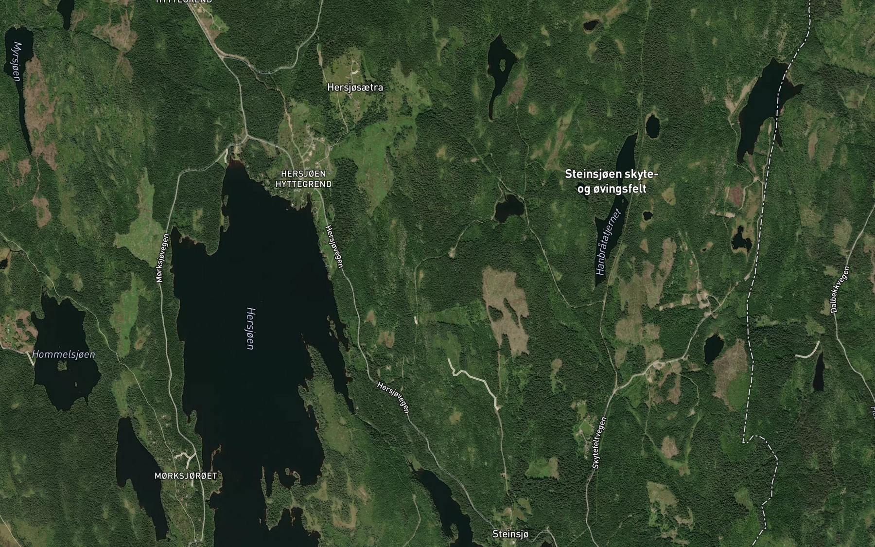 Satellite map of the Stulsrudtjernsbekken