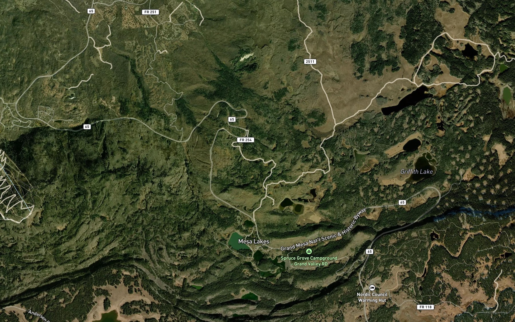 Satellite map of the Stump Pond