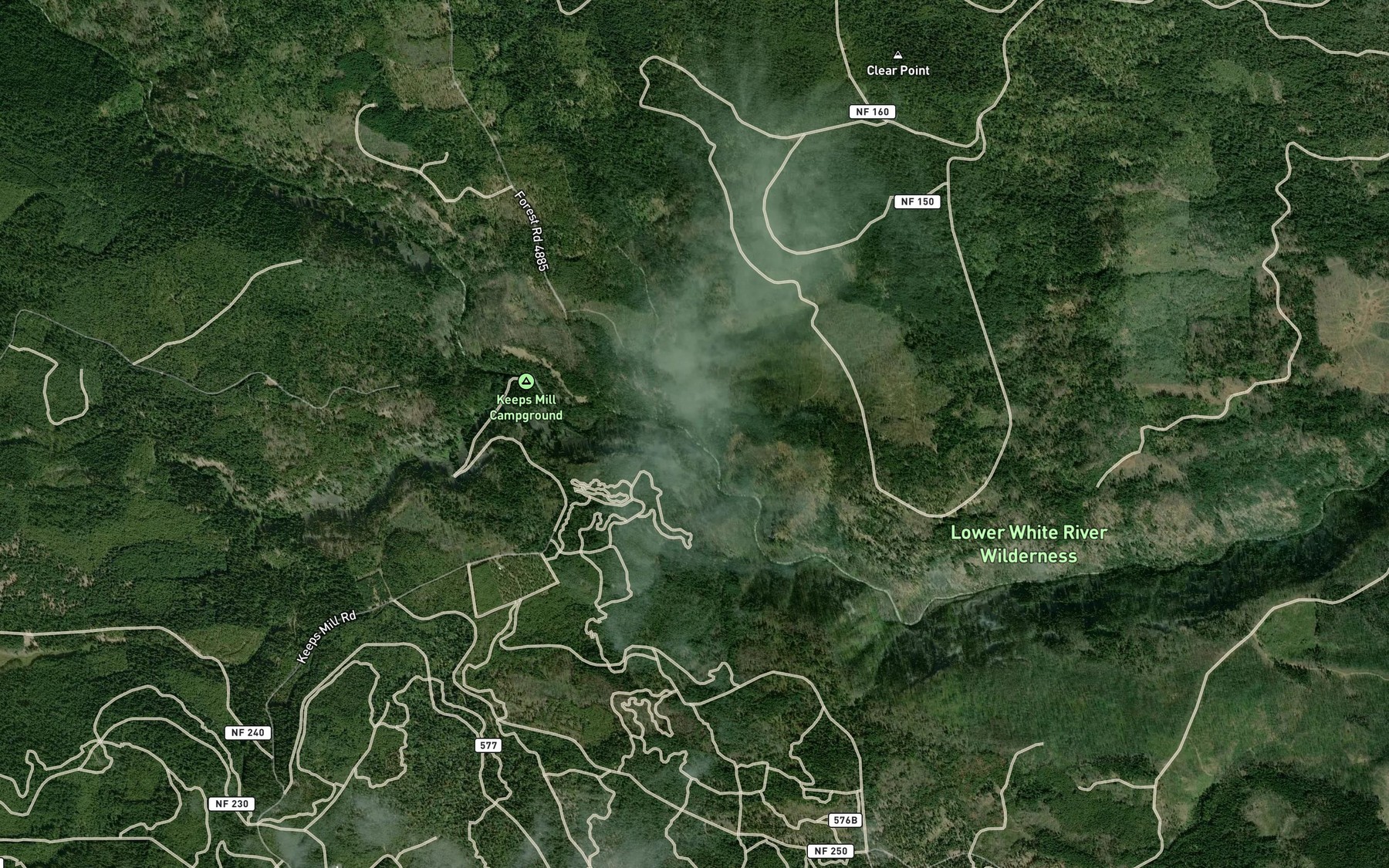 Satellite map of the Boulder Creek