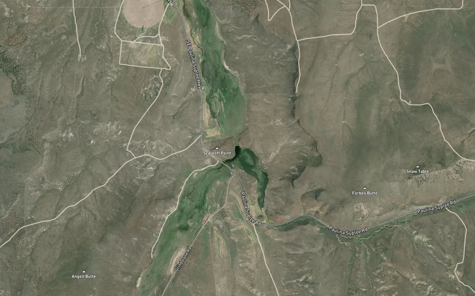 Satellite map of the Trout Creek