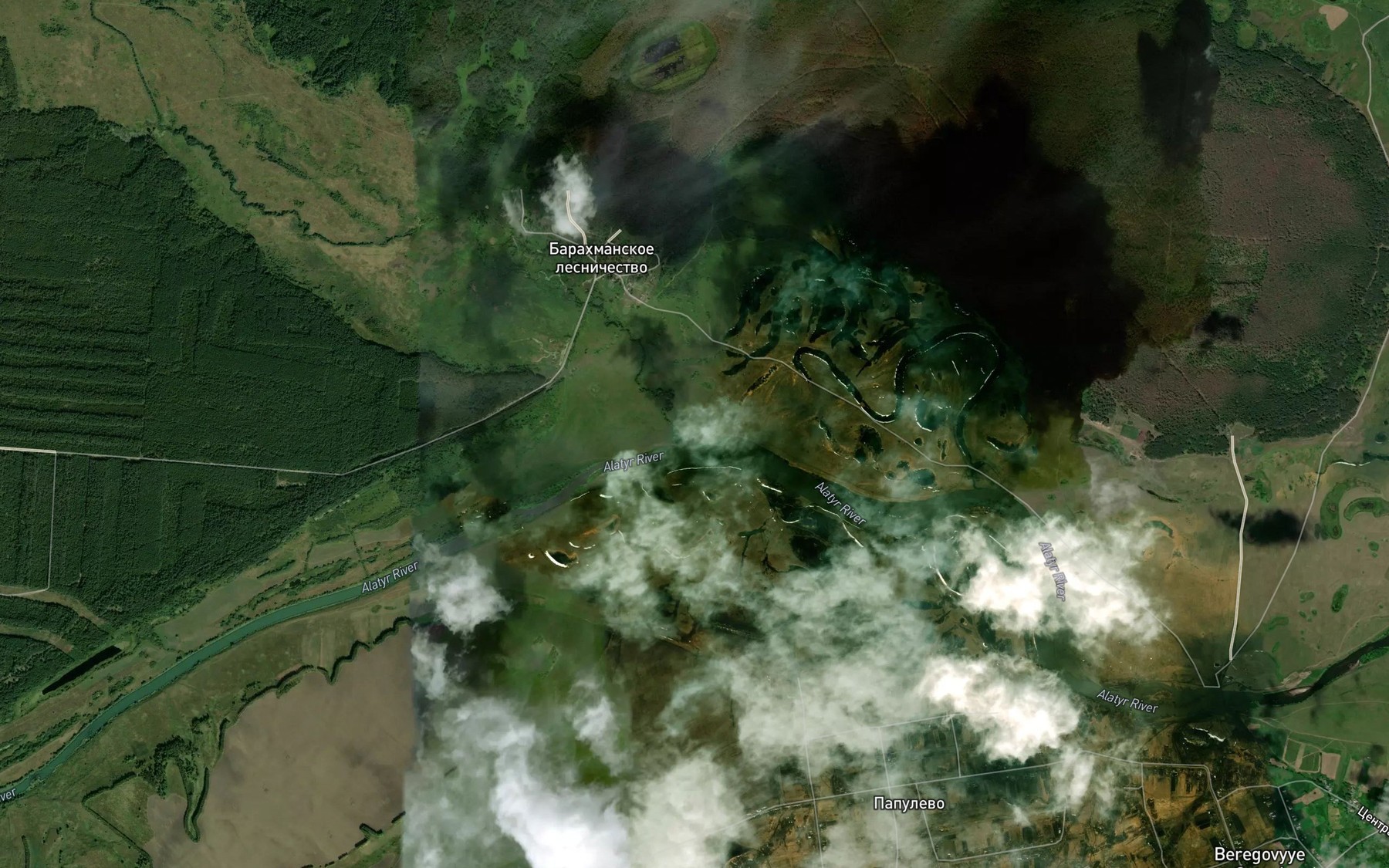 Satellite map of the Ashnya