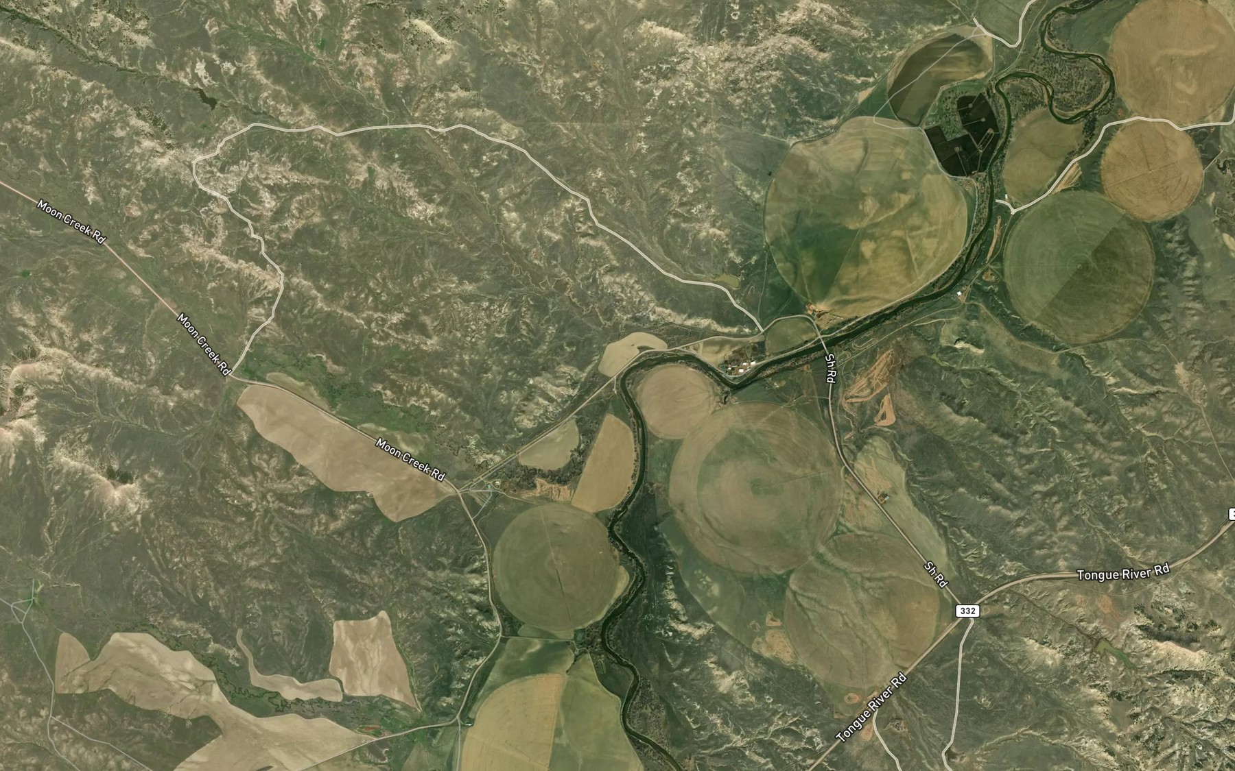 Satellite map of the Cow Creek
