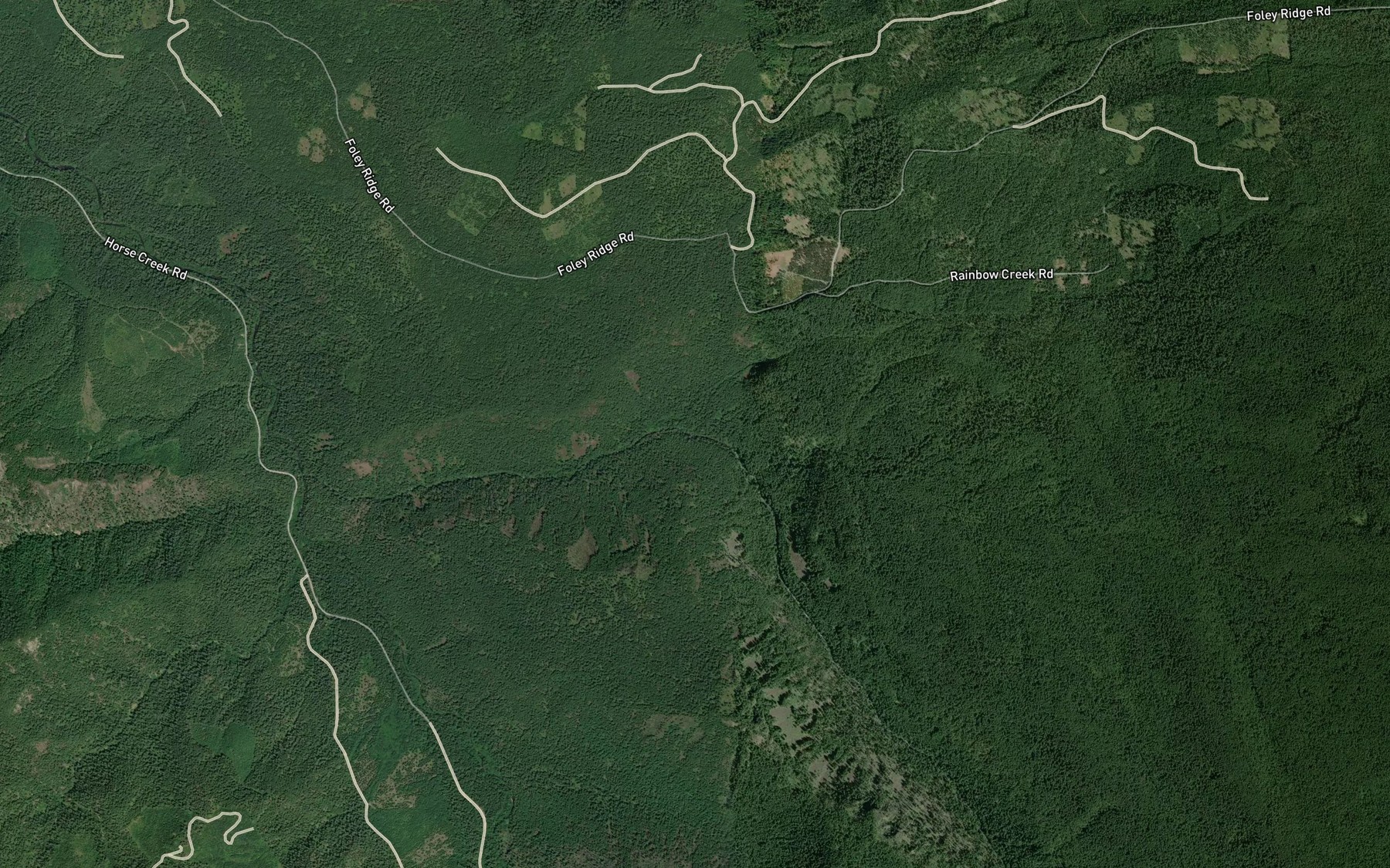 Satellite map of the Rainbow Creek