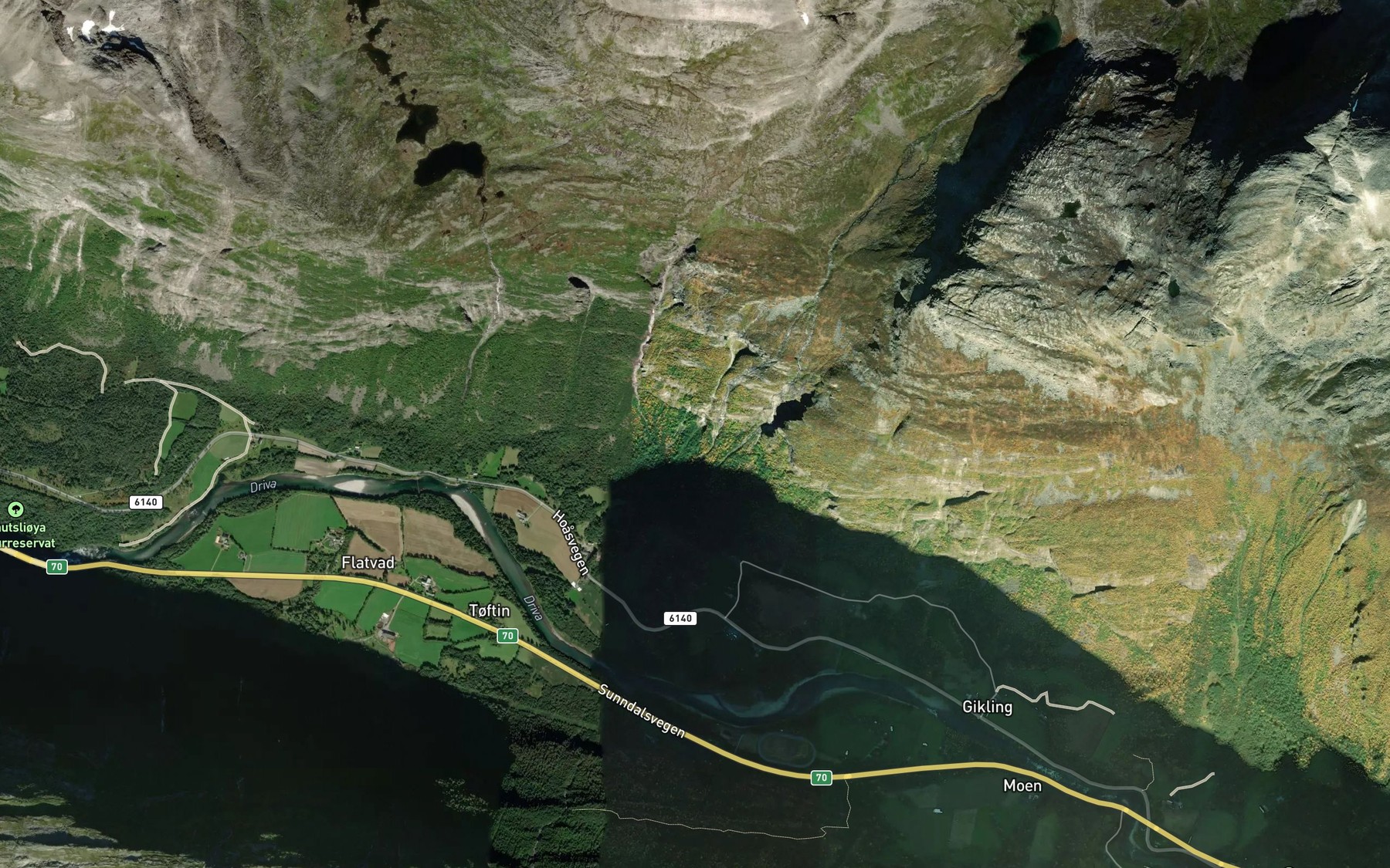 Satellite map of the Slaettbekken