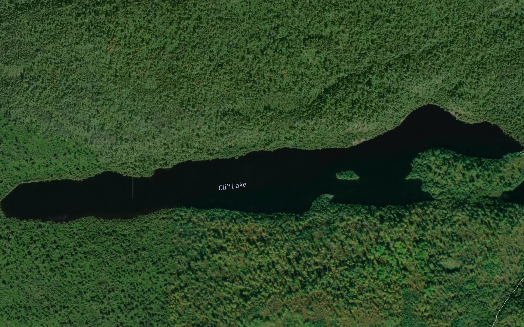 Satellite map of the Cliff Lake