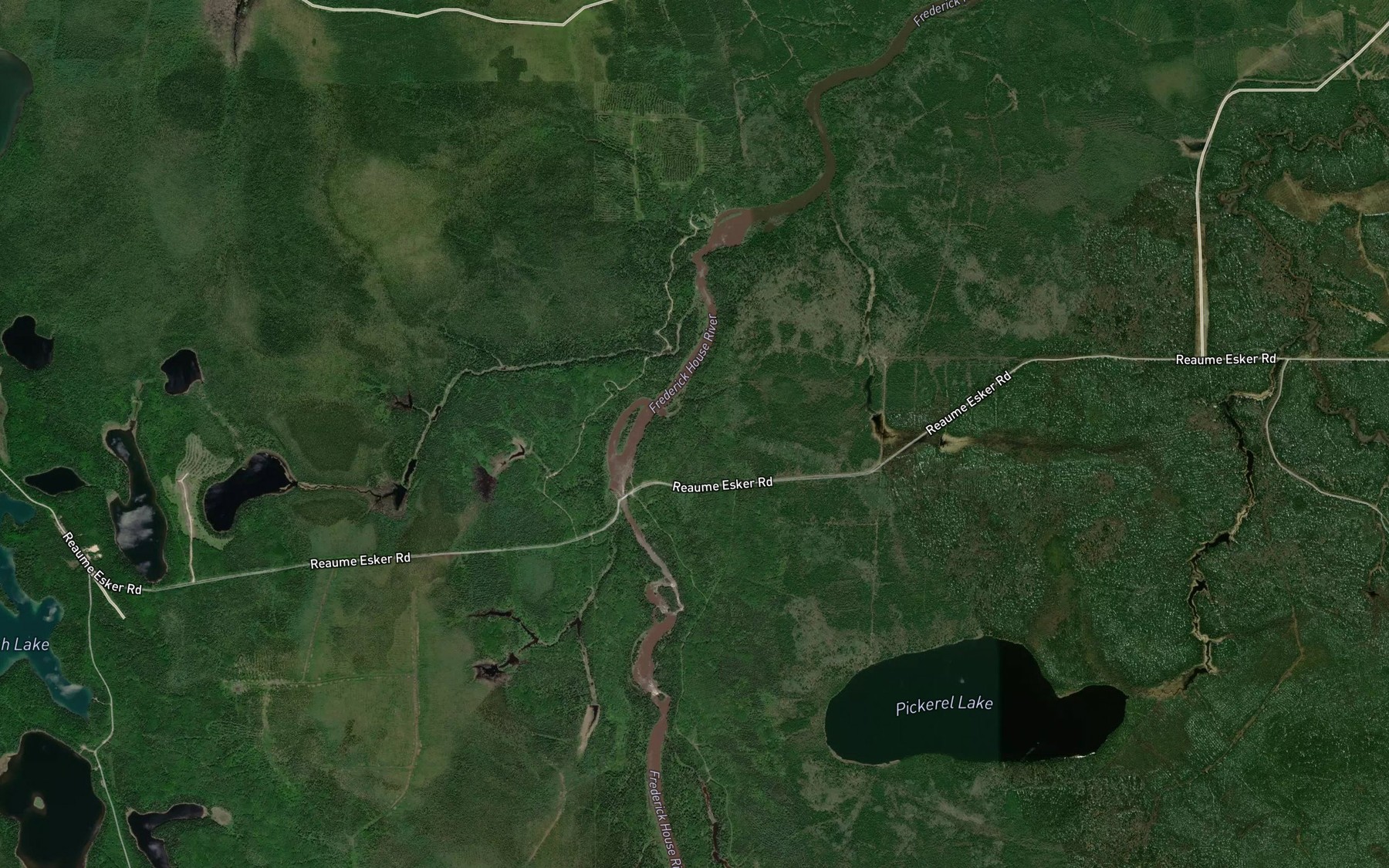 Satellite map of the Three Rapids