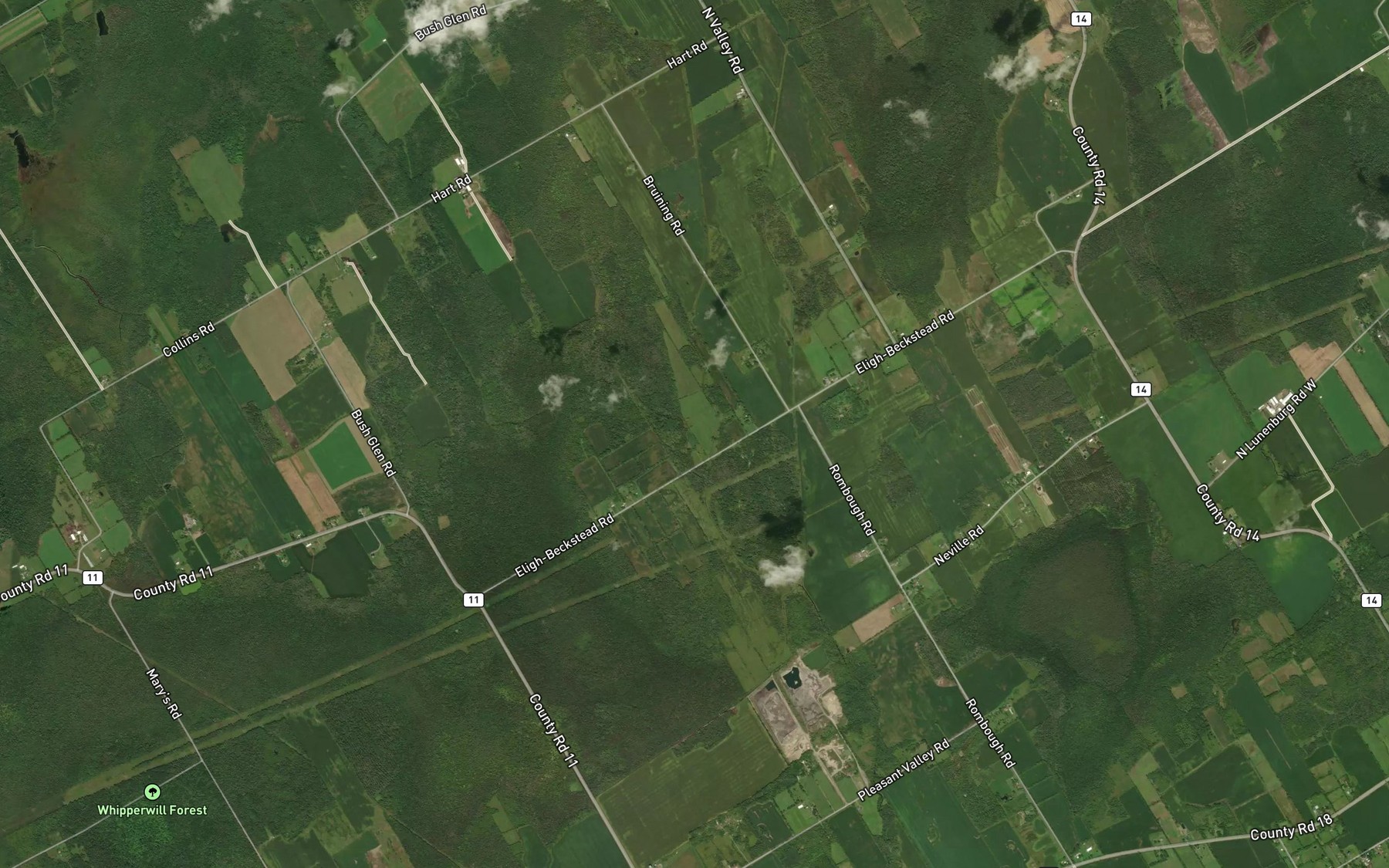 Satellite map of the East Branch Drain