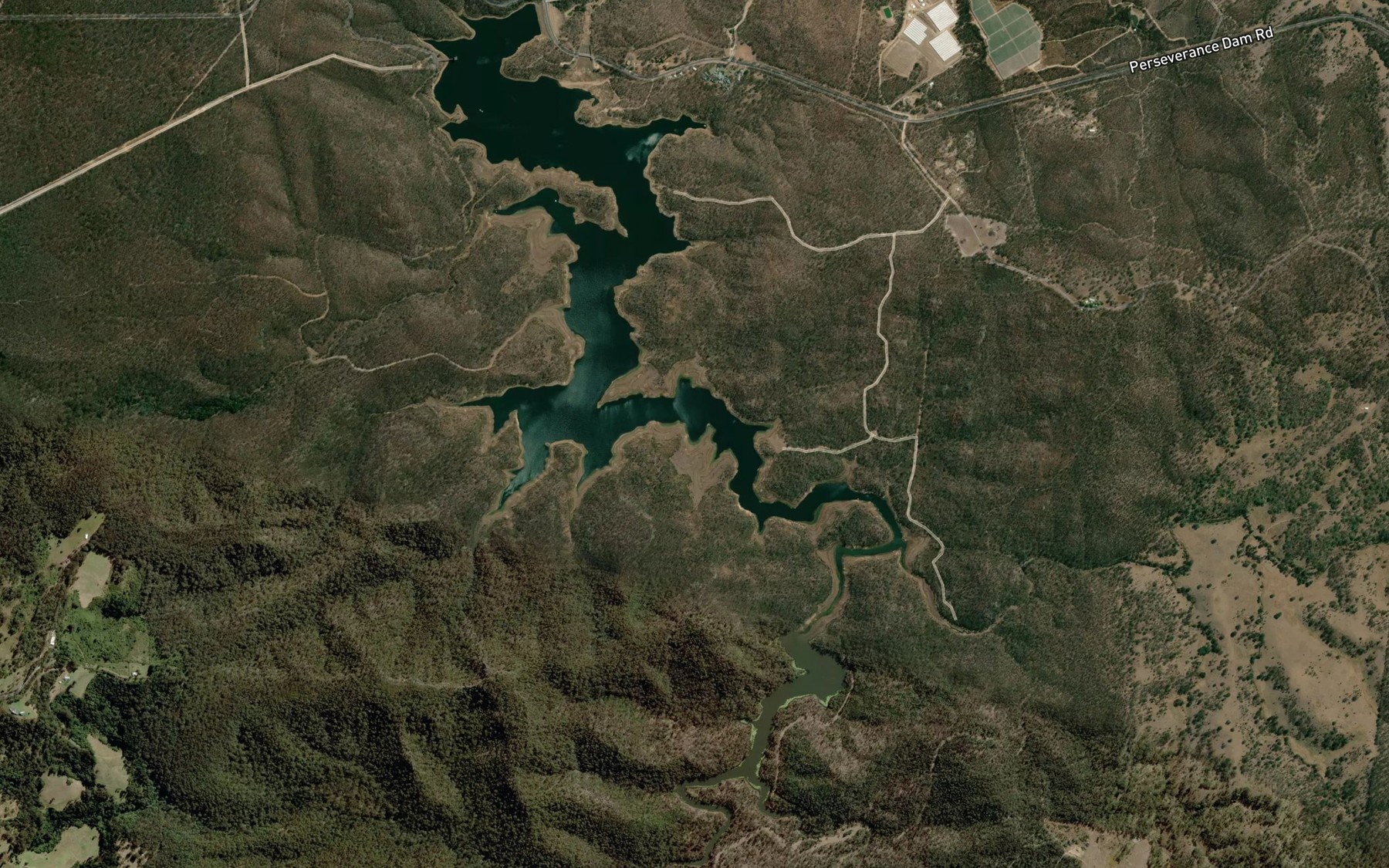 Satellite map of the Perseverance Creek Dam