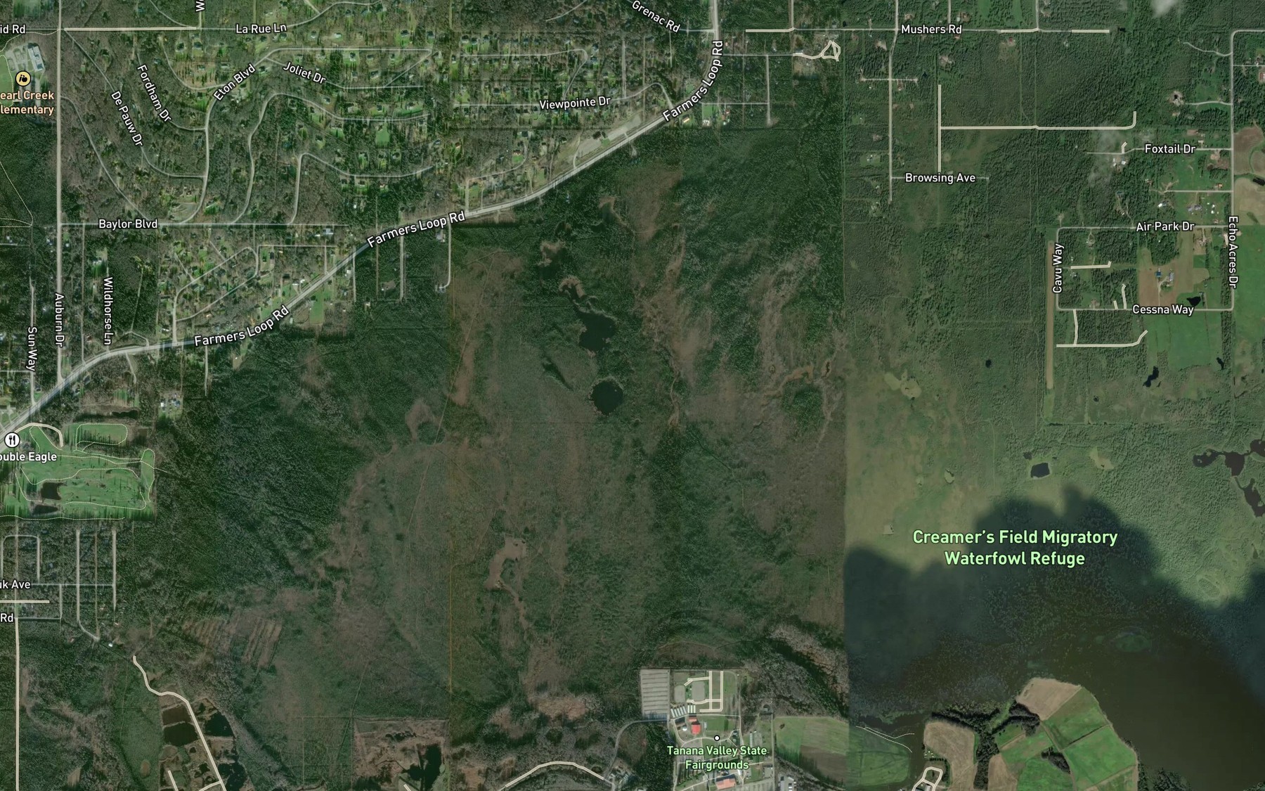 Satellite map of the Caribou Lake