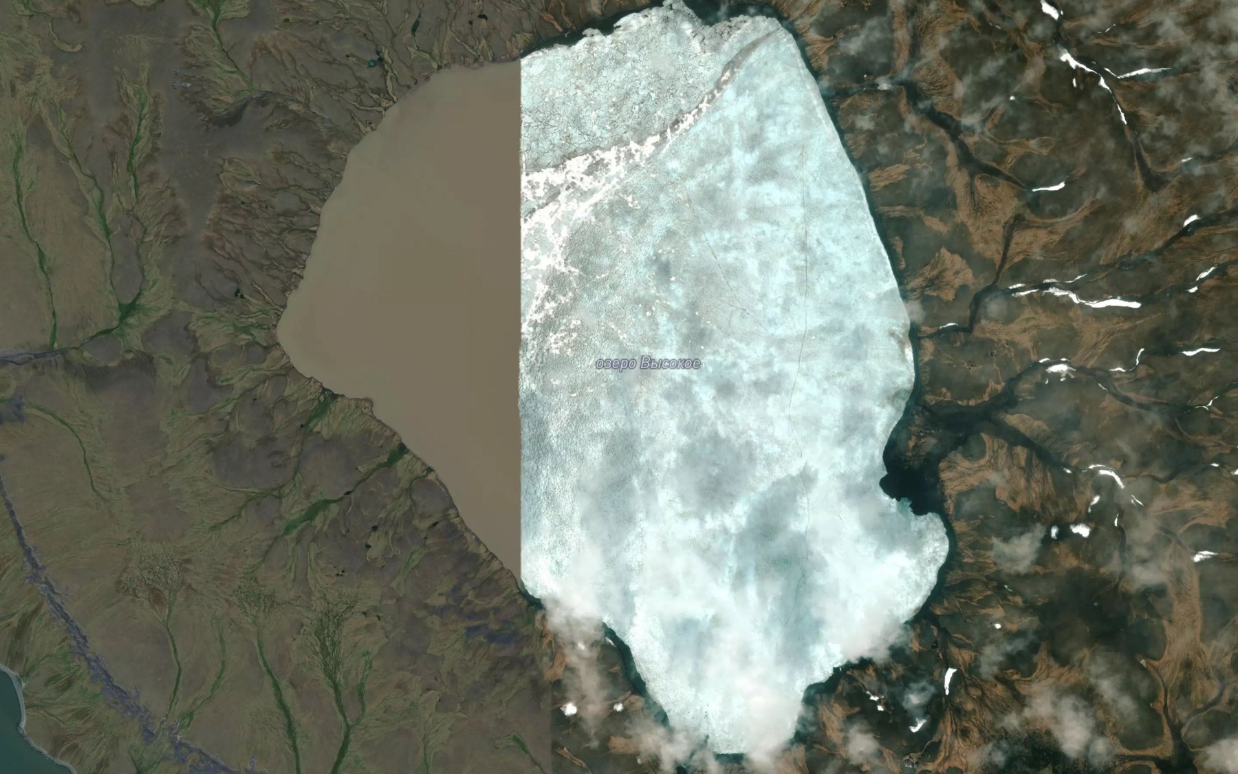Satellite map of the Ozero Vysokoye