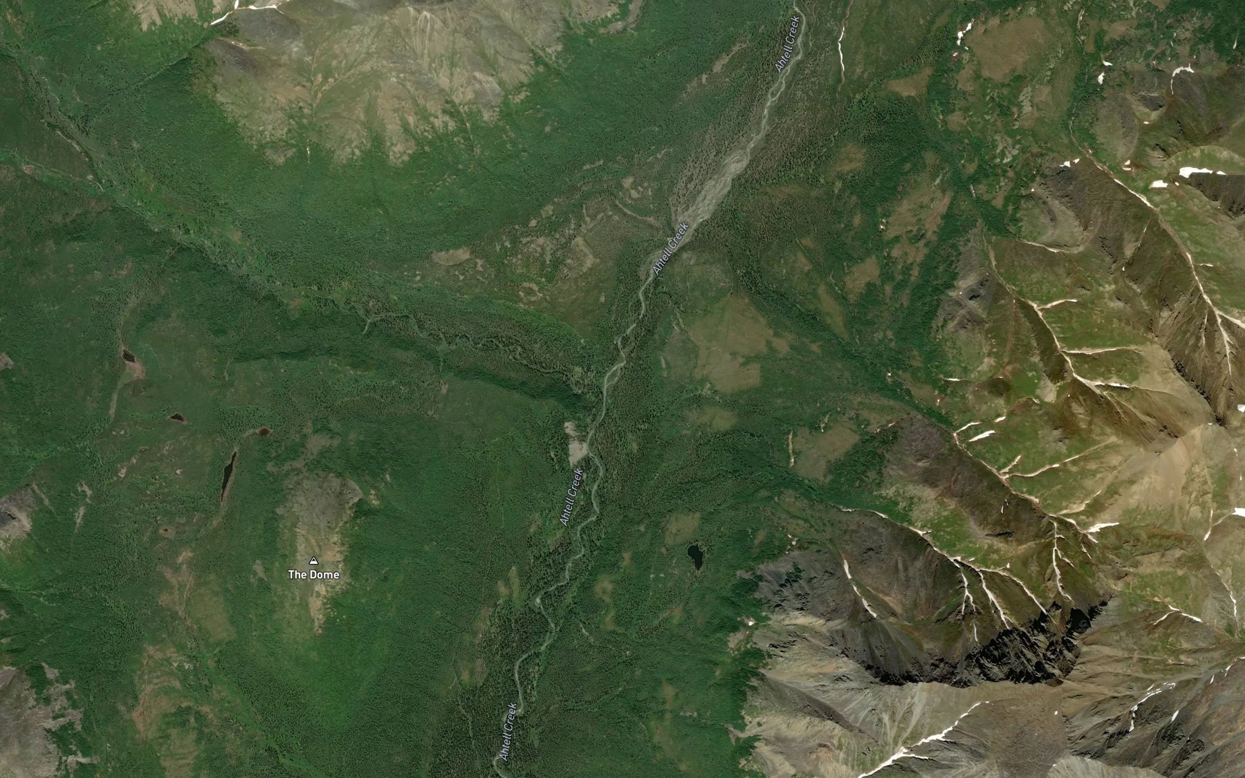 Satellite map of the West Fork Ahtell Creek