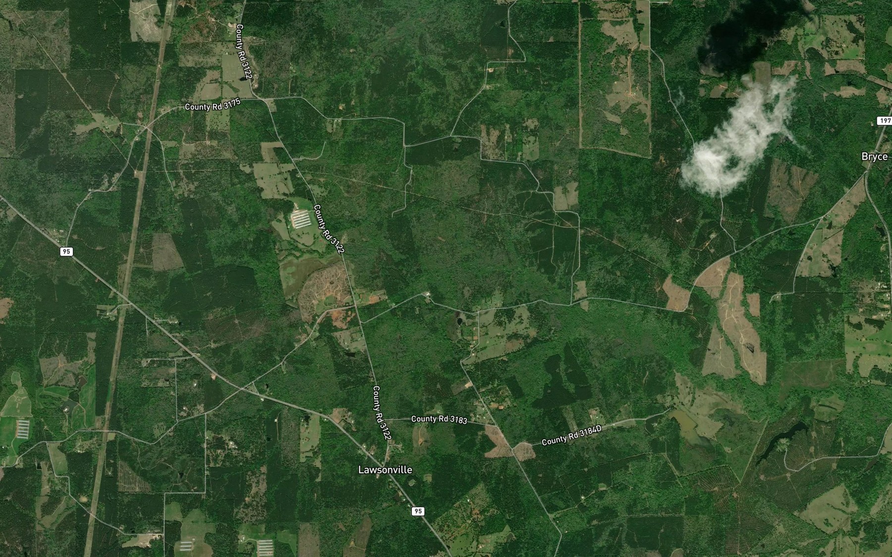 Satellite map of the Moore Branch
