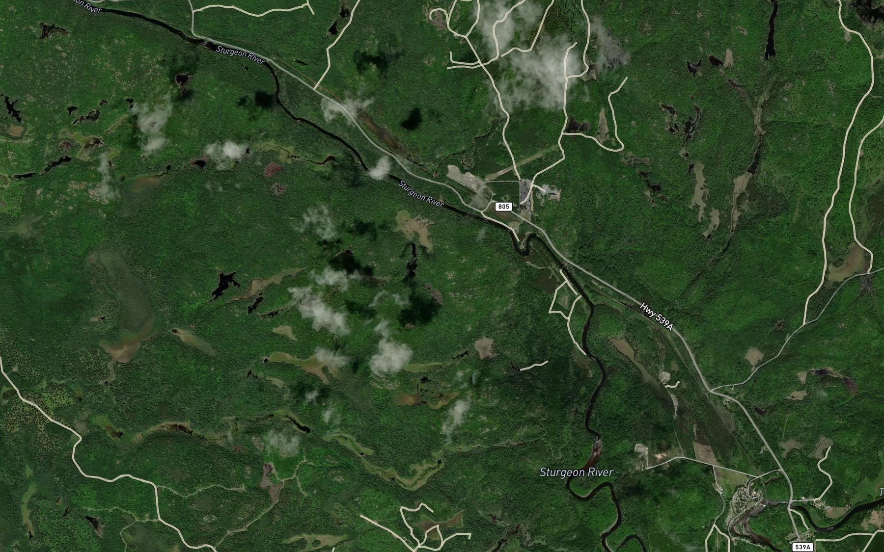 Satellite map of the Azen Creek