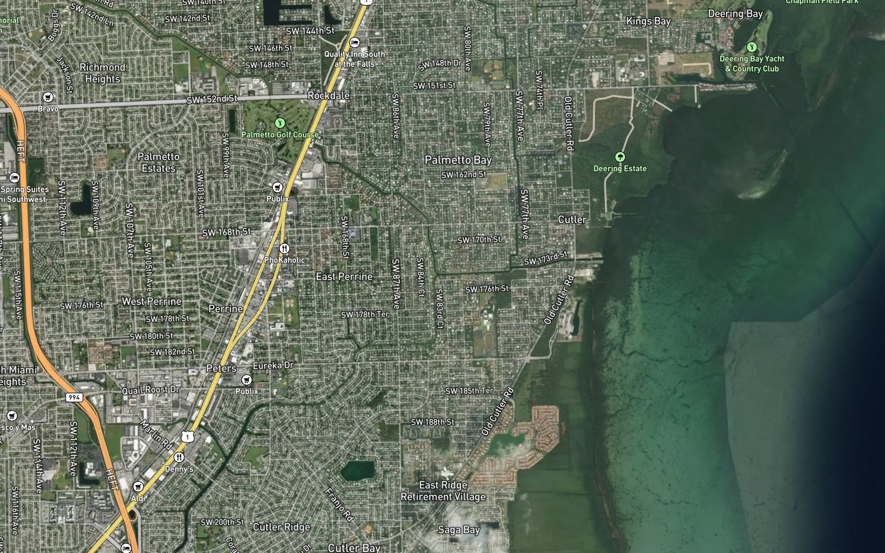 Satellite map of the Cutler Drain Canal C-100