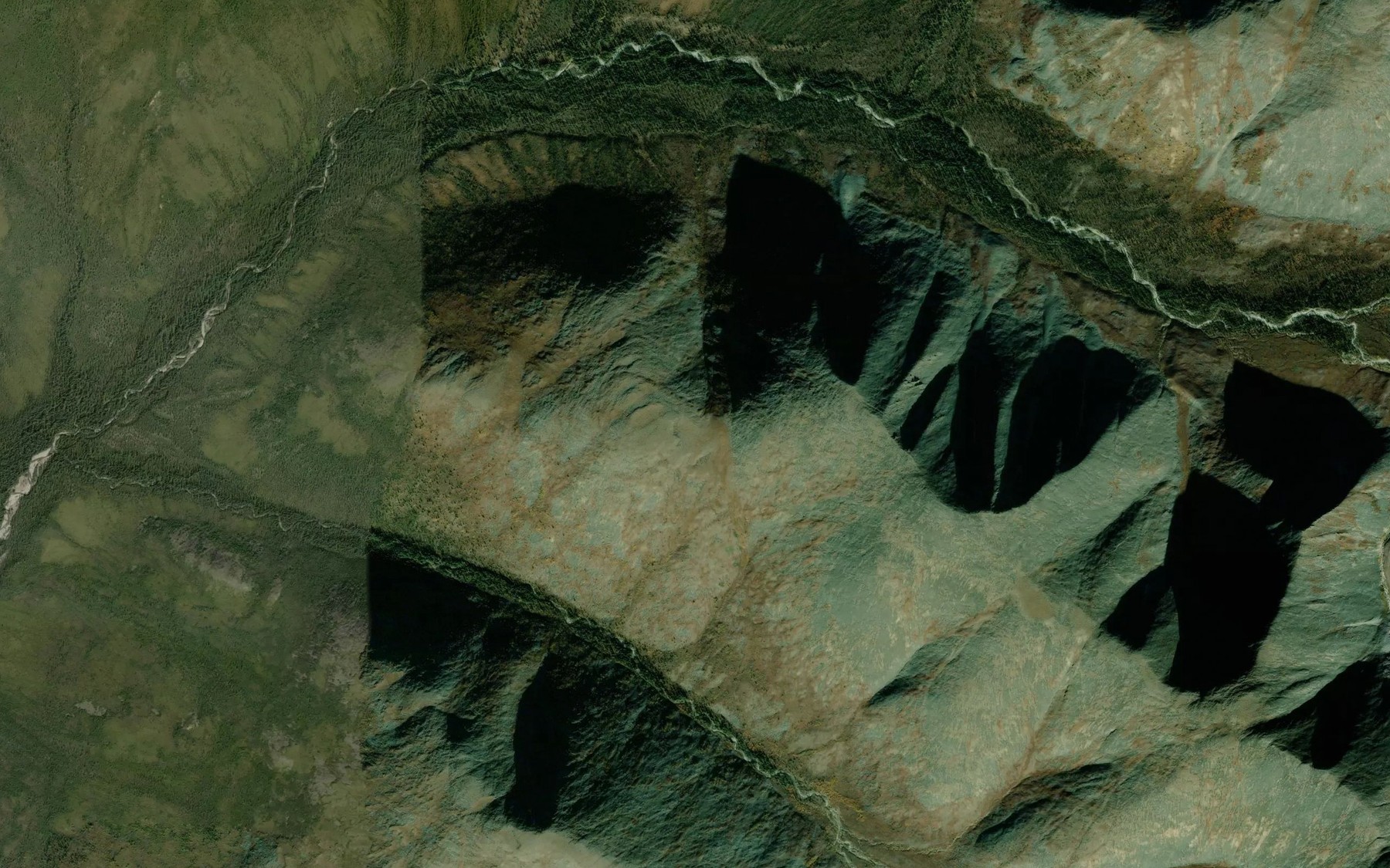 Satellite map of the Meyers Creek