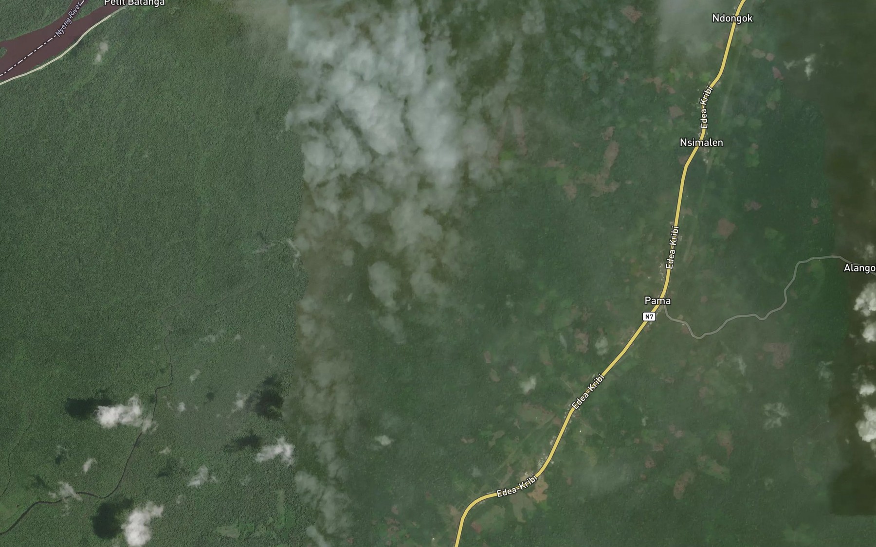 Satellite map of the Pama