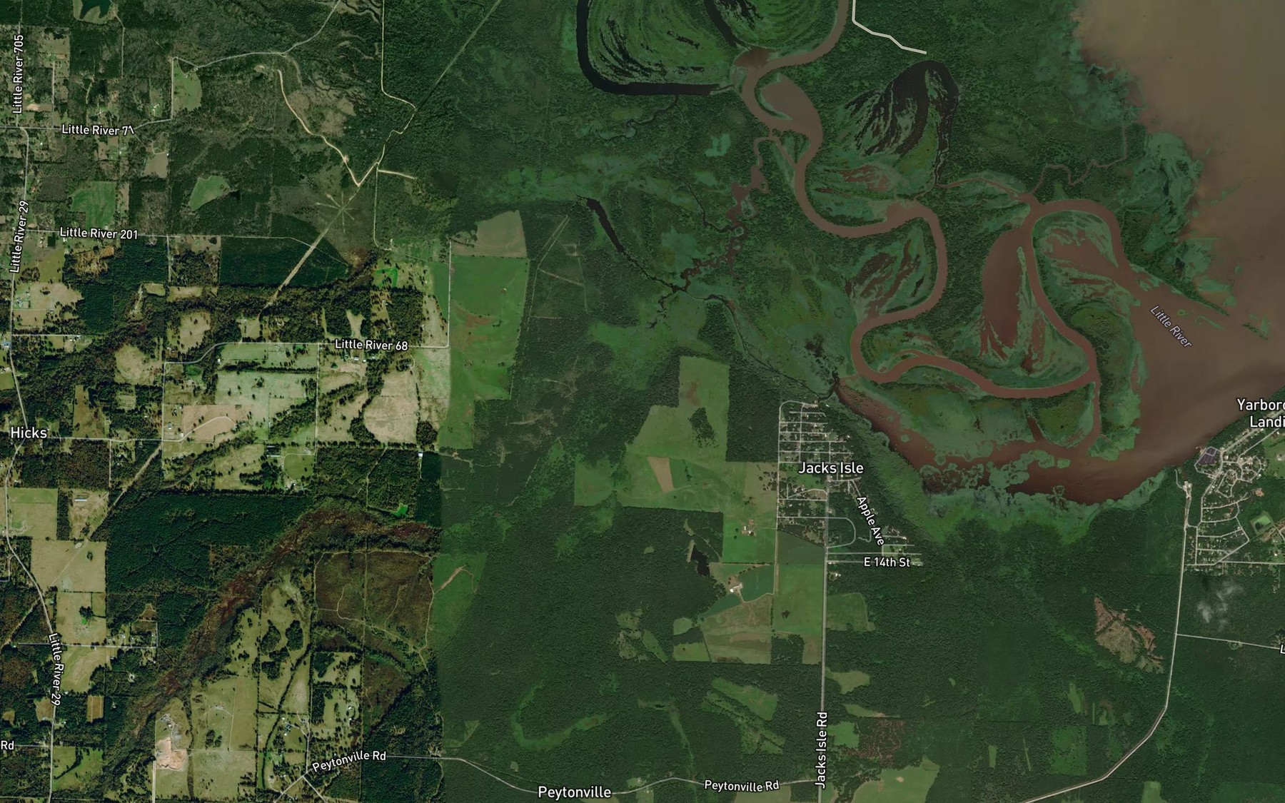Satellite map of the Peytonville Branch