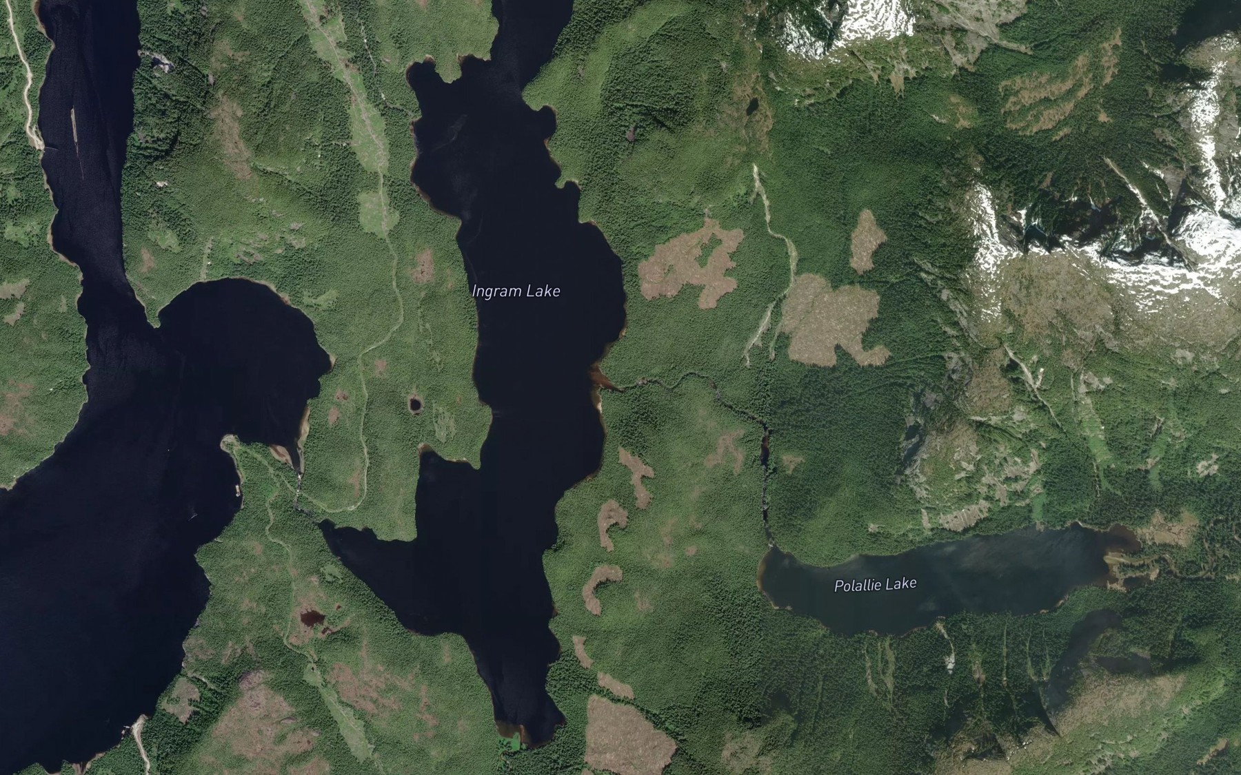 Satellite map of the Polallie Creek