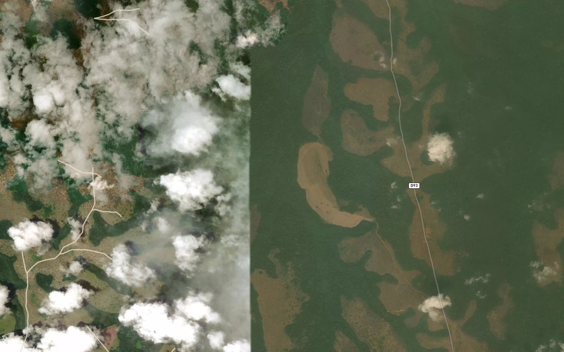 Satellite map of the Toge
