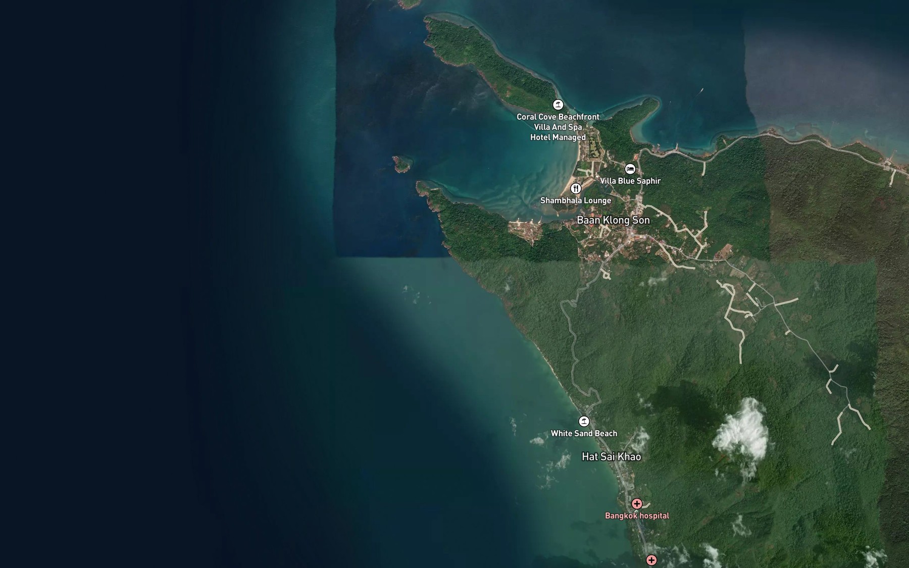 Satellite map of the Ao Klom Nok