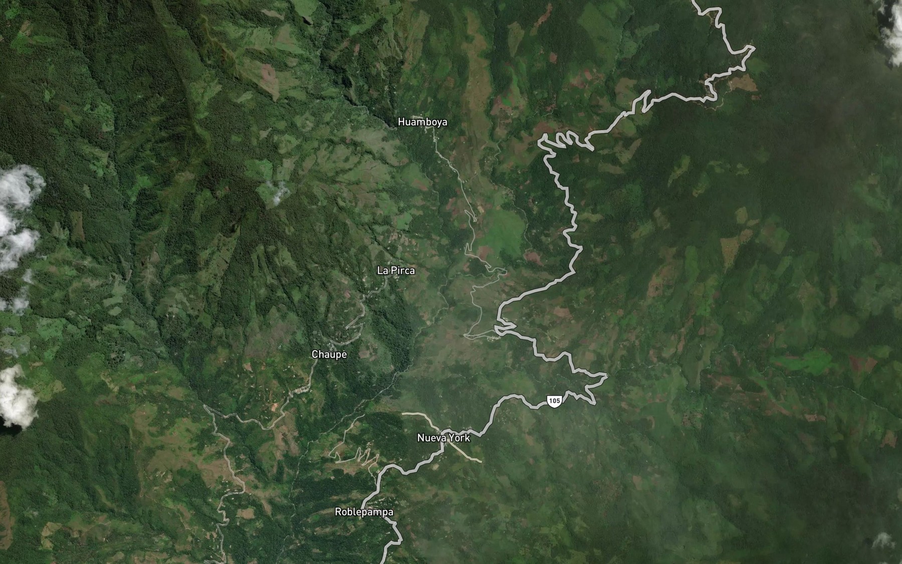 Satellite map of the Quebrada La Pirca