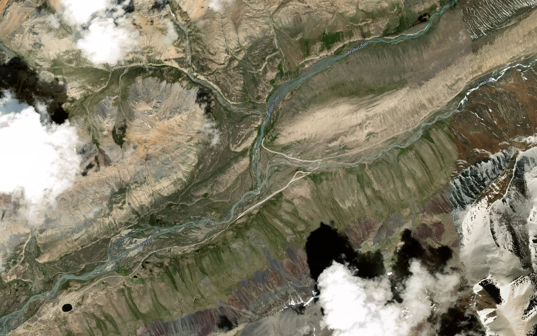 Satellite map of the Kumtor