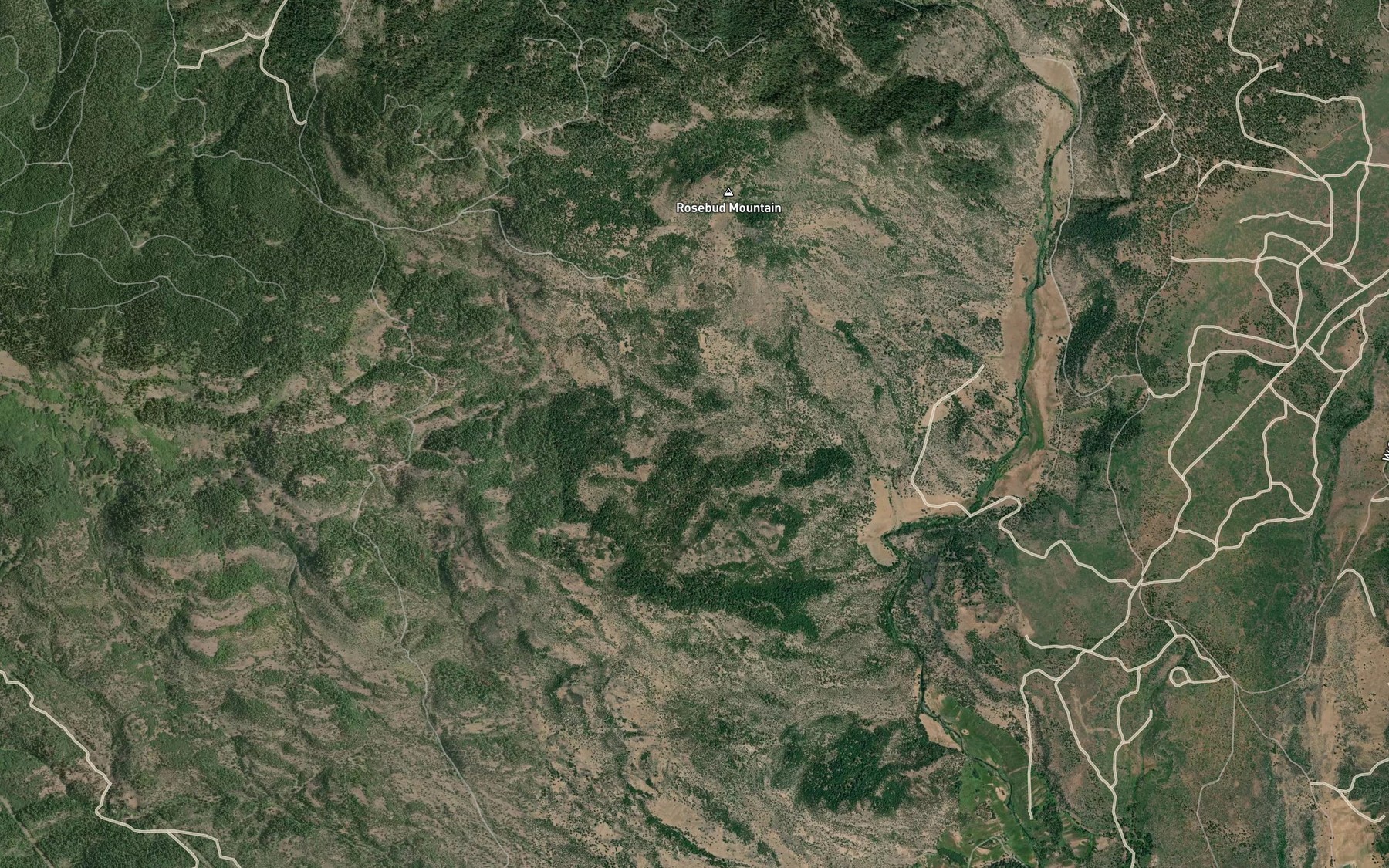 Satellite map of the Oregon Gulch Reservoir Number One
