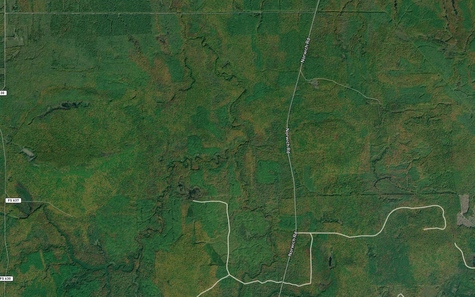 Satellite map of the Mason Creek