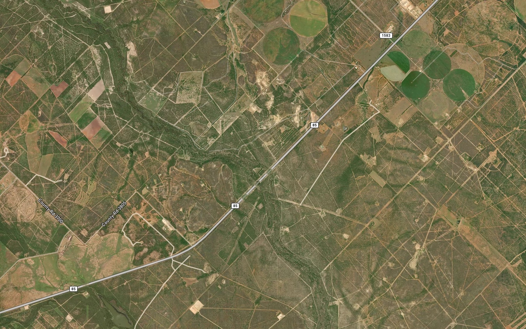 Satellite map of the Lockhardt Creek