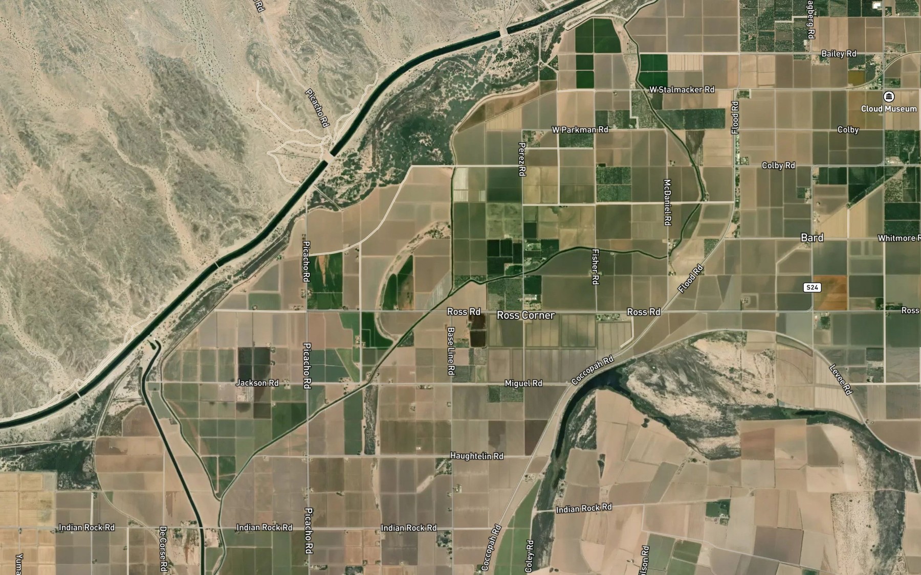 Satellite map of the Reservation Main Drain
