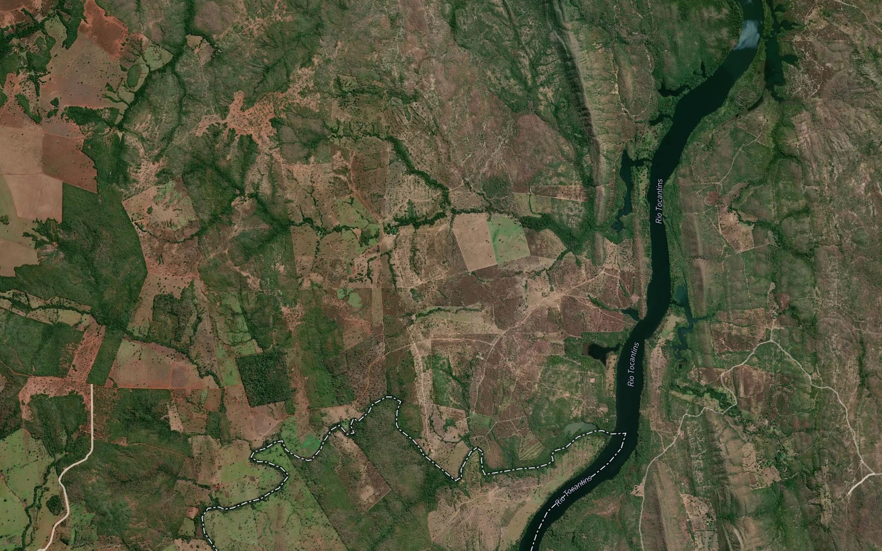 Satellite map of the Rio Trairas