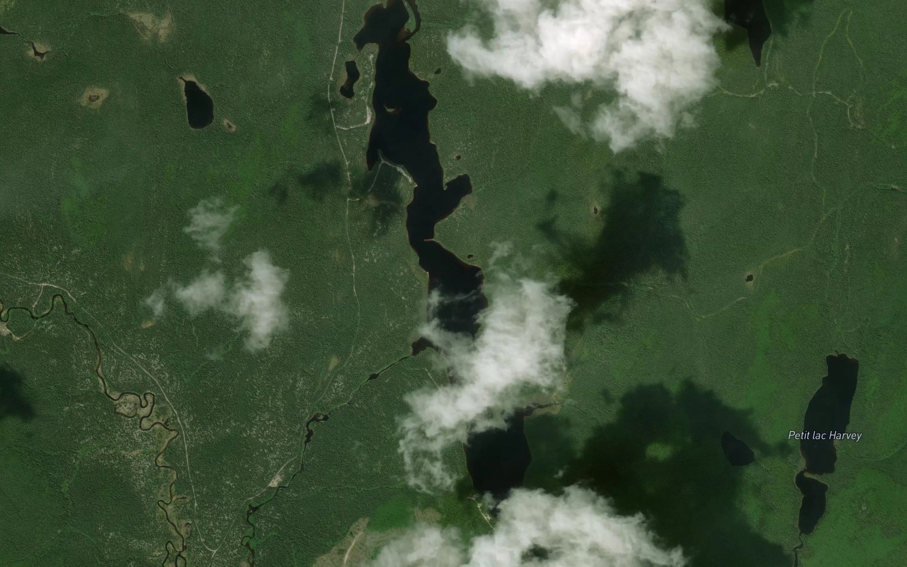 Satellite map of the Petit lac aux Rats