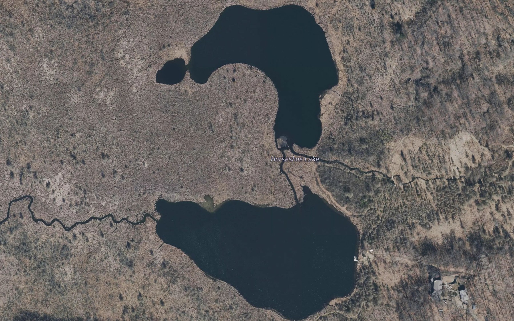 Satellite map of the Horseshoe Lake