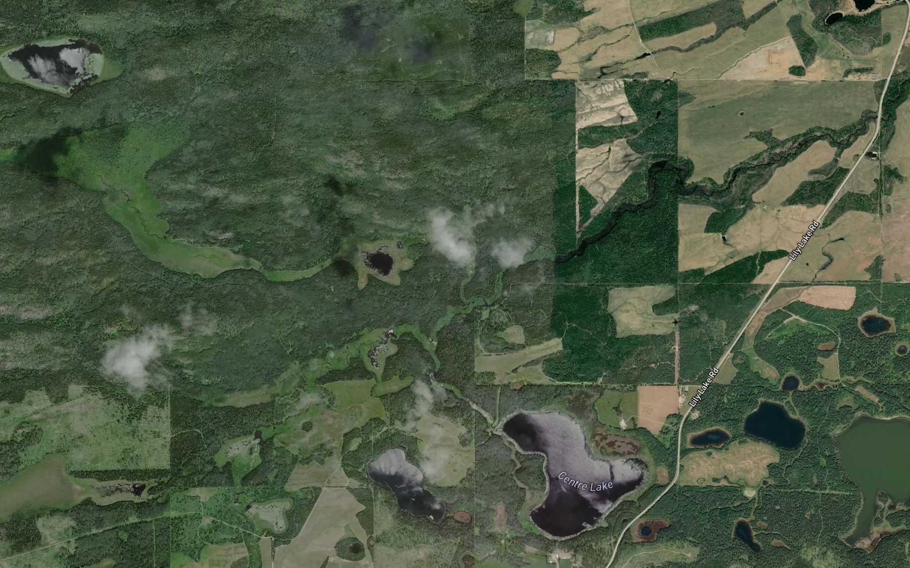 Satellite map of the Belisle Creek