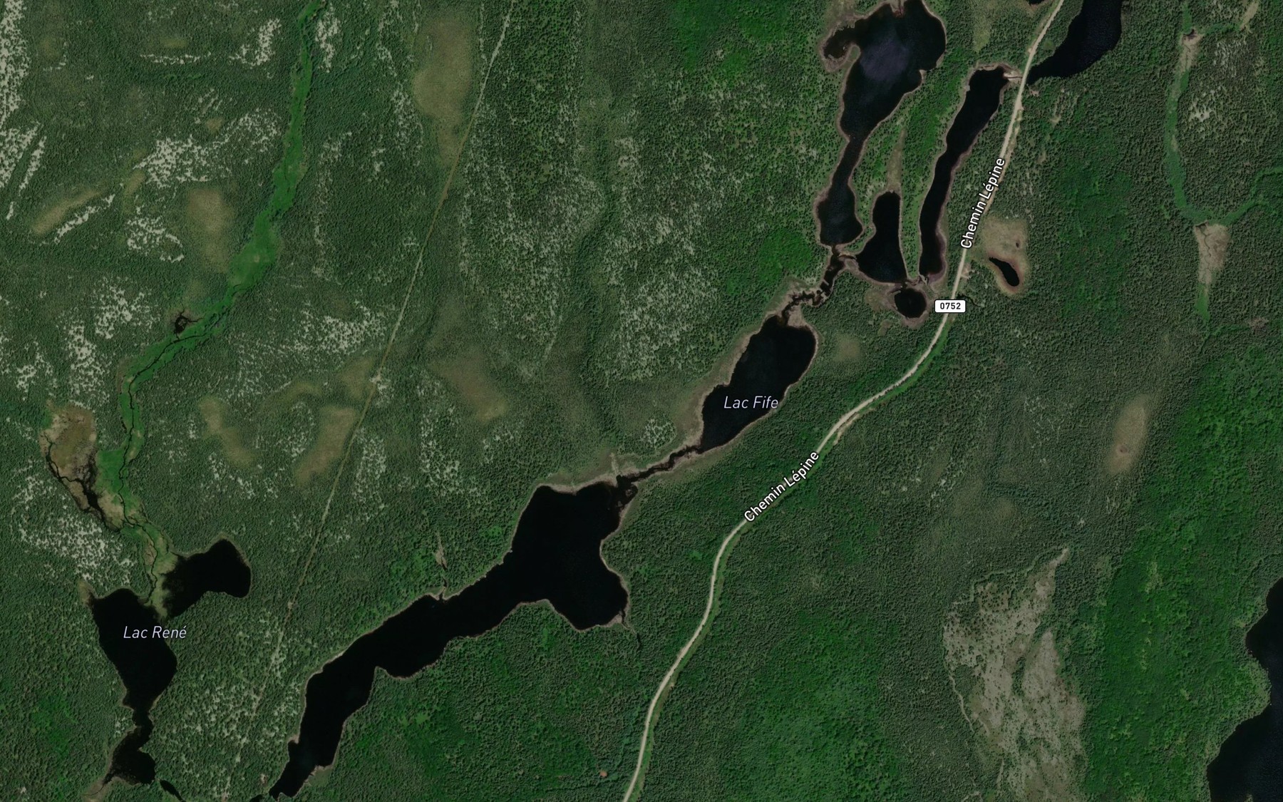 Satellite map of the Lac Fife