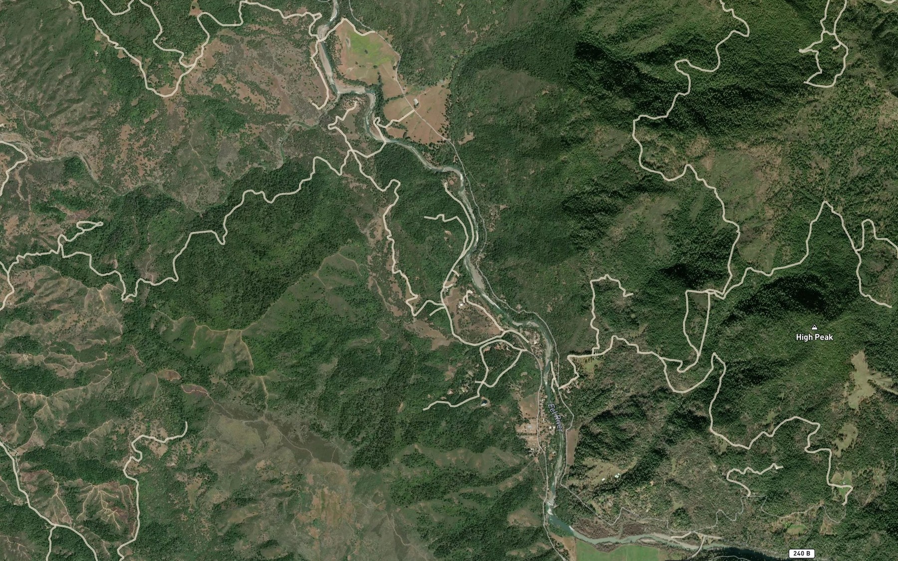 Satellite map of the Hale Creek