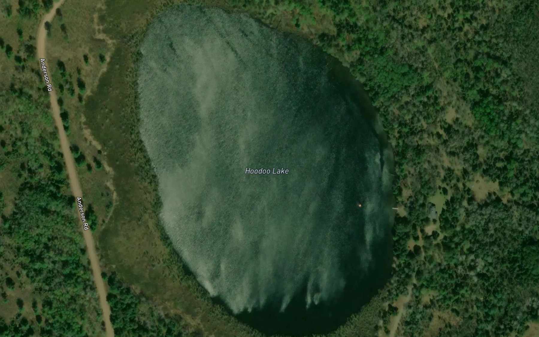 Satellite map of the Hoodoo Lake