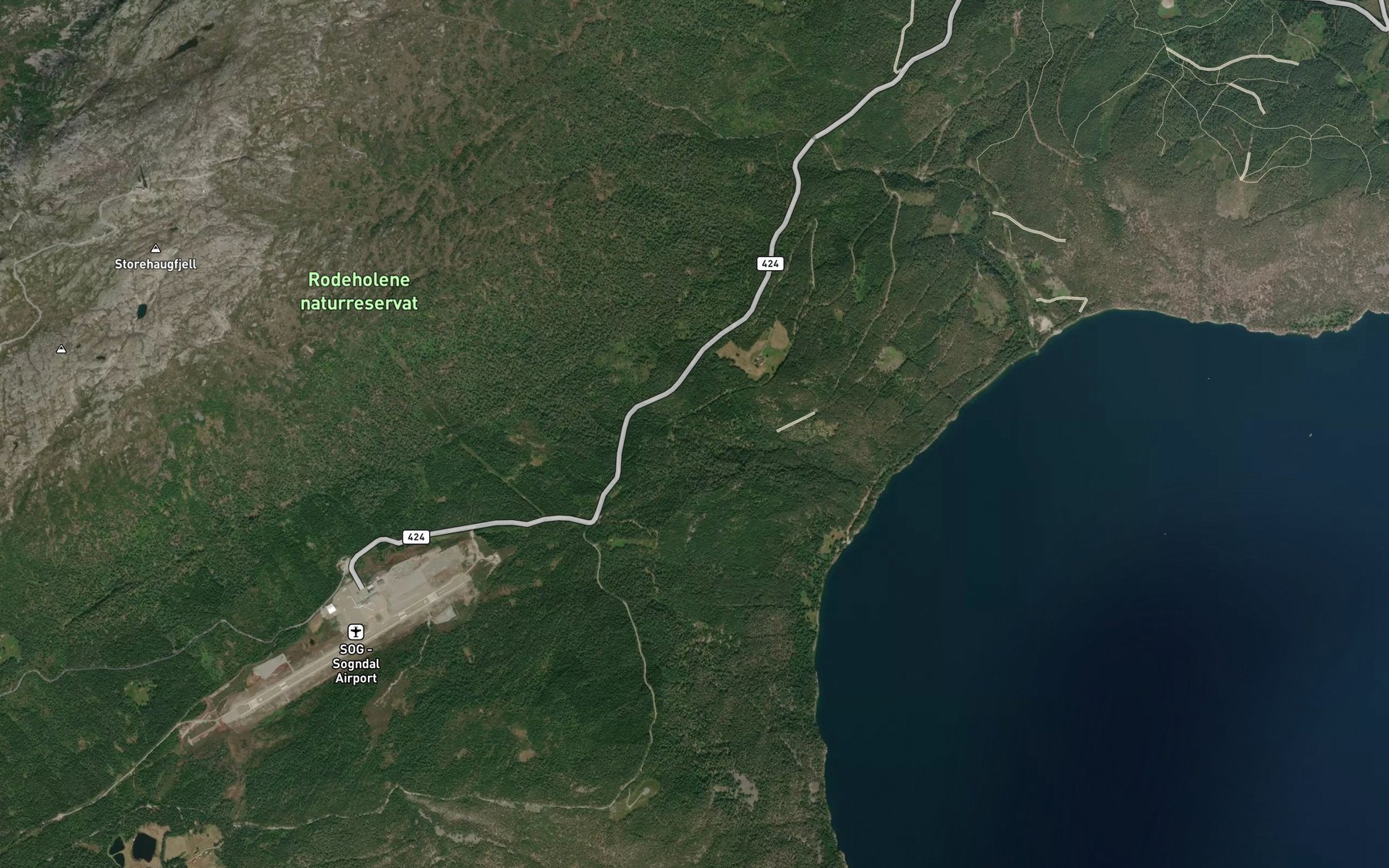 Satellite map of the Ytste Rudselvi
