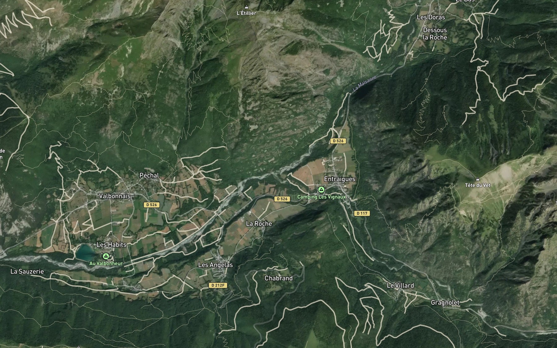 Satellite map of the Malsanne