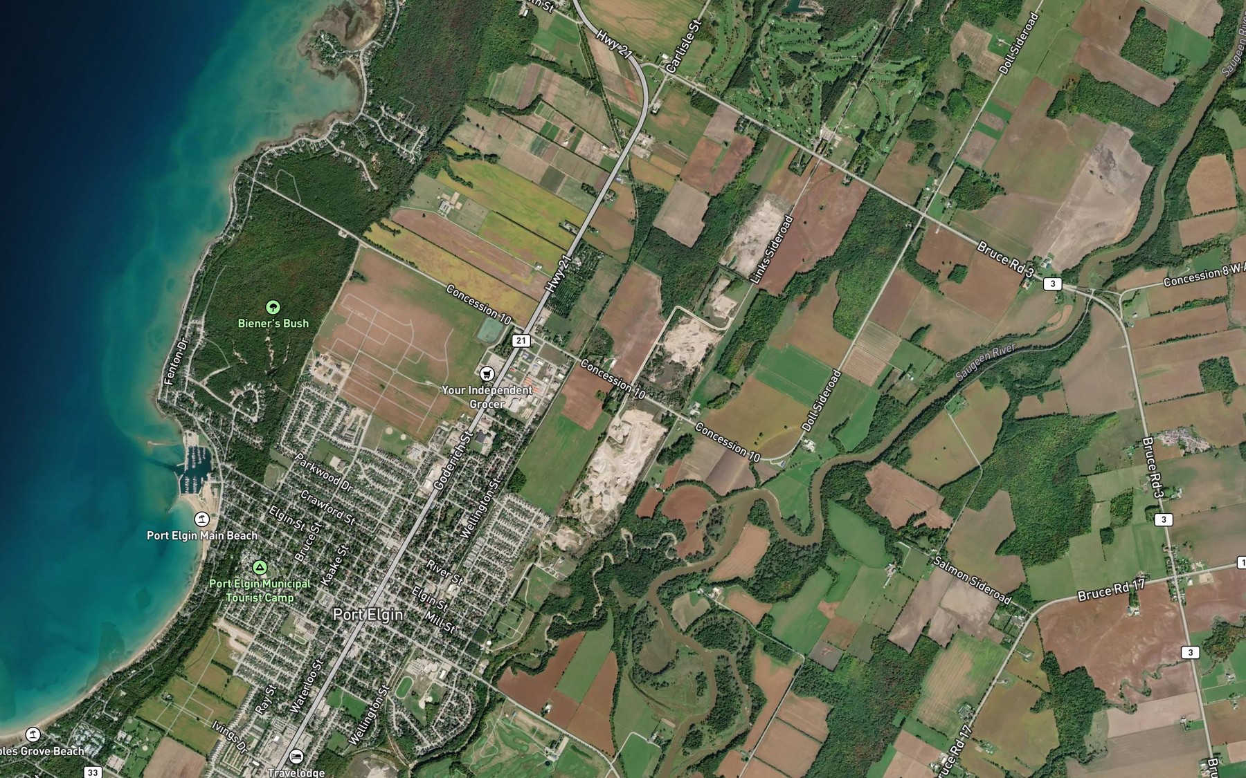 Satellite map of the Mill Creek