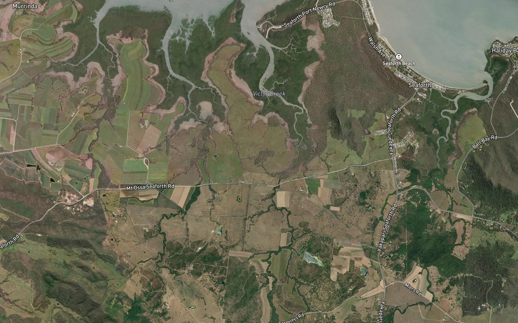 Satellite map of the Hansens Gully
